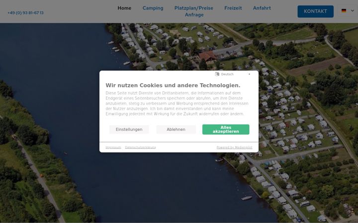 Screenshot of campingplatz-ankergrund.de