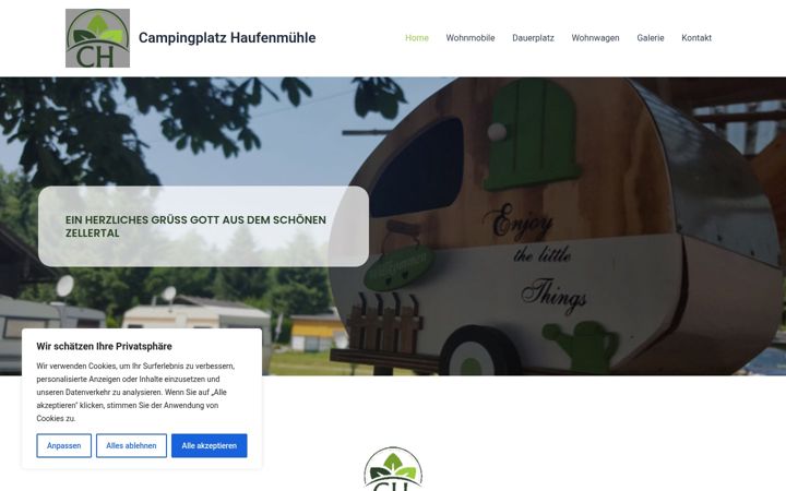 Posnetek zaslona campingplatz-haufenmuehle.de