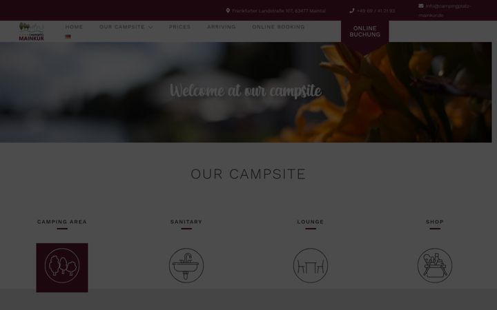 Screenshot of campingplatz-mainkur.de