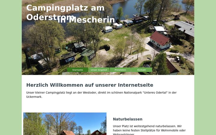 Posnetek zaslona campingplatz-mescherin.de