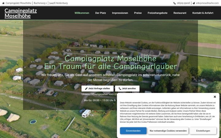 Screenshot of campingplatz-moselhoehe.de
