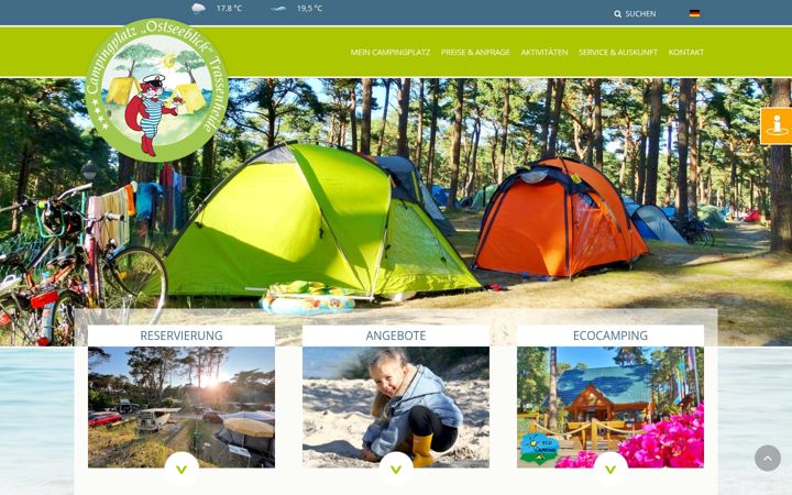 Screenshot of campingplatz-ostseeblick.de