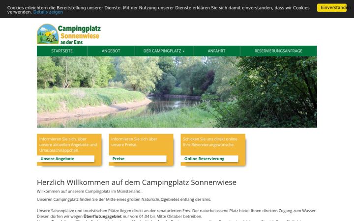 Screenshot of campingplatz-sonnenwiese.de