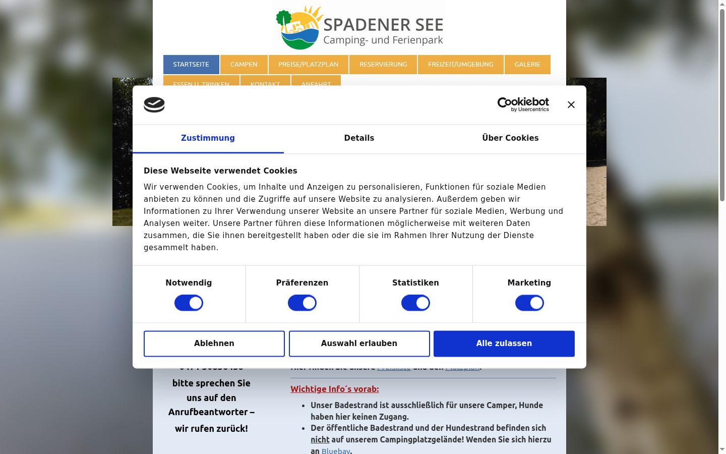 Screenshot tal-banner tal-kunsens muri qabel kwalunkwe interazzjoni