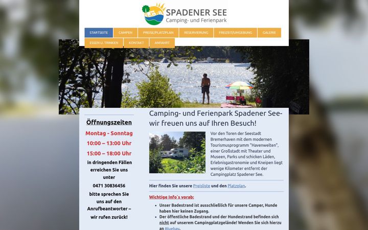 Screenshot ta' campingplatz-spadener-see.de