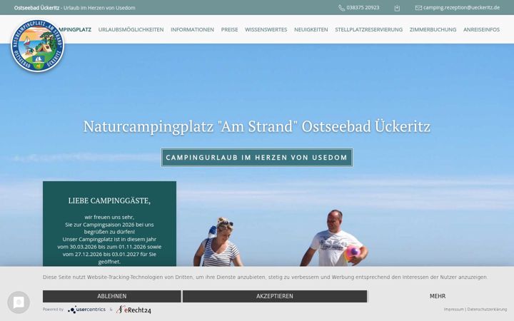 Screenshot of campingplatz-ueckeritz.de
