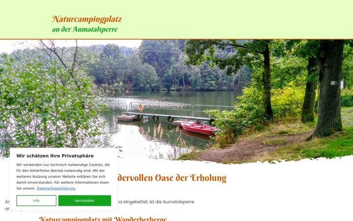 Screenshot of campingplatz-weida.com