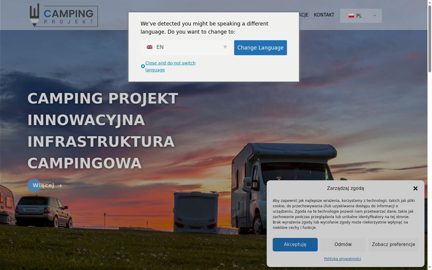 Screenshot of the consent banner shown before any interaction