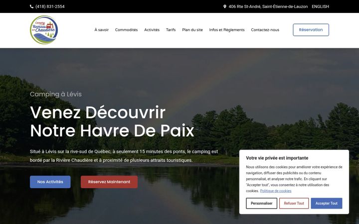 Screenshot of campingremousdelachaudiere.com