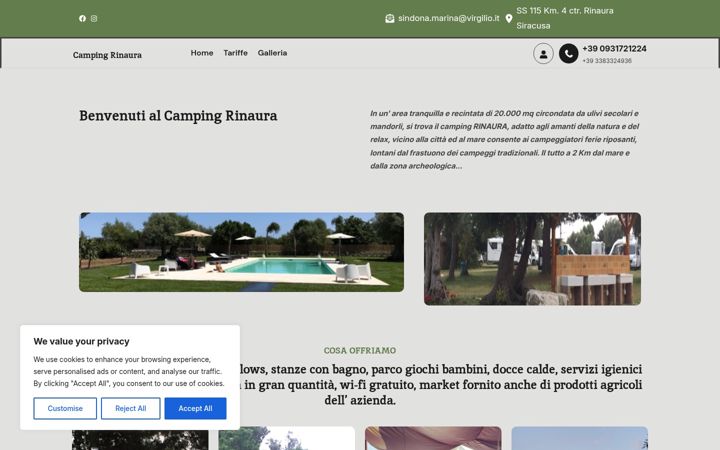 Skærmbillede af campingrinaura.it
