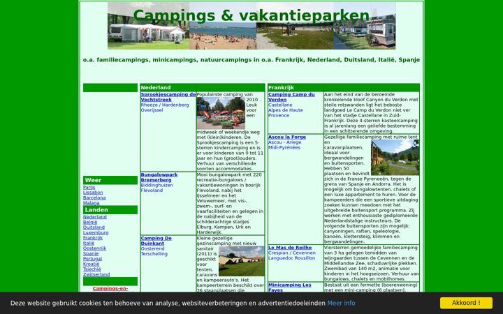 Screenshot of campings-en-vakantieparken.nl