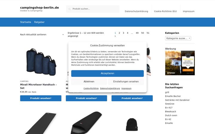 Screenshot ta' campingshop-berlin.de