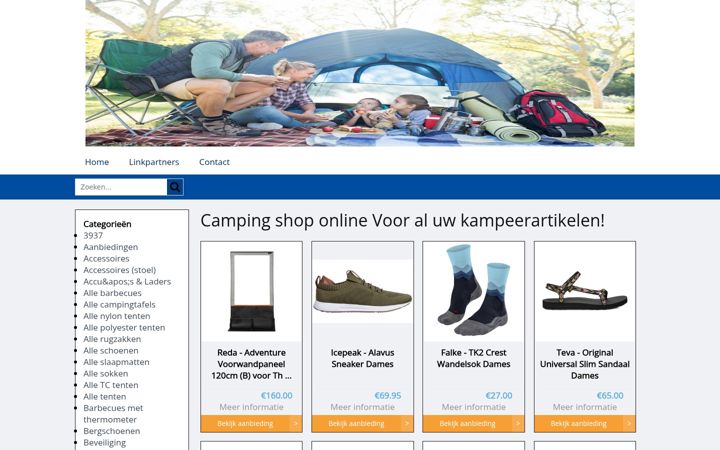 Screenshot of campingshoponline.nl