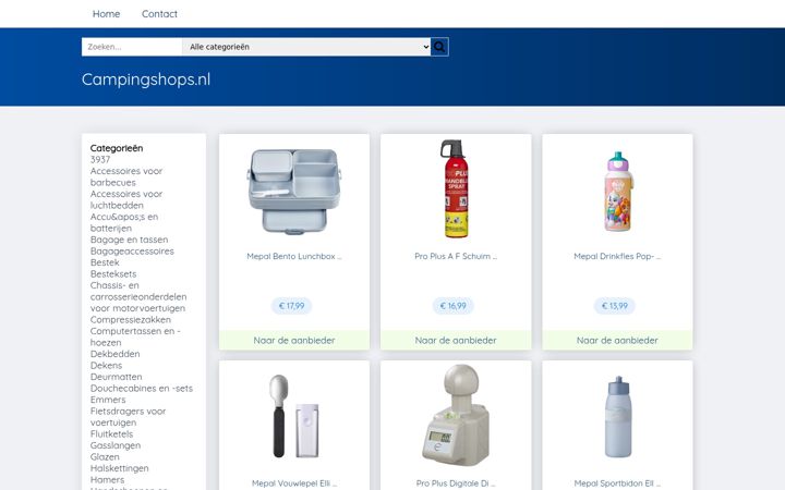 Screenshot of campingshops.nl