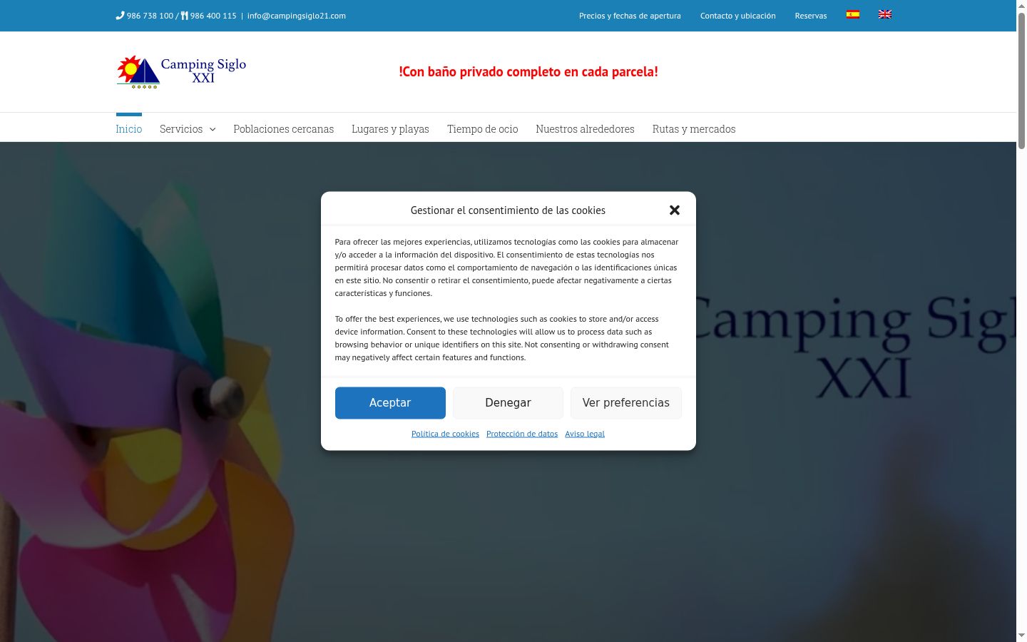 Skjermbilde av samtykkebanneret slik det vises før noen interaksjon