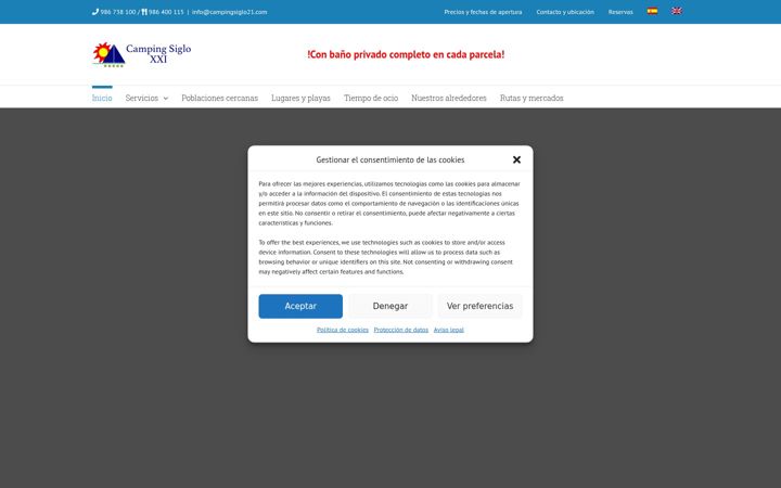 Screenshot of campingsiglo21.com
