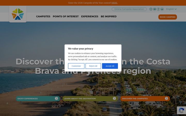 Screenshot of campingsingirona.com