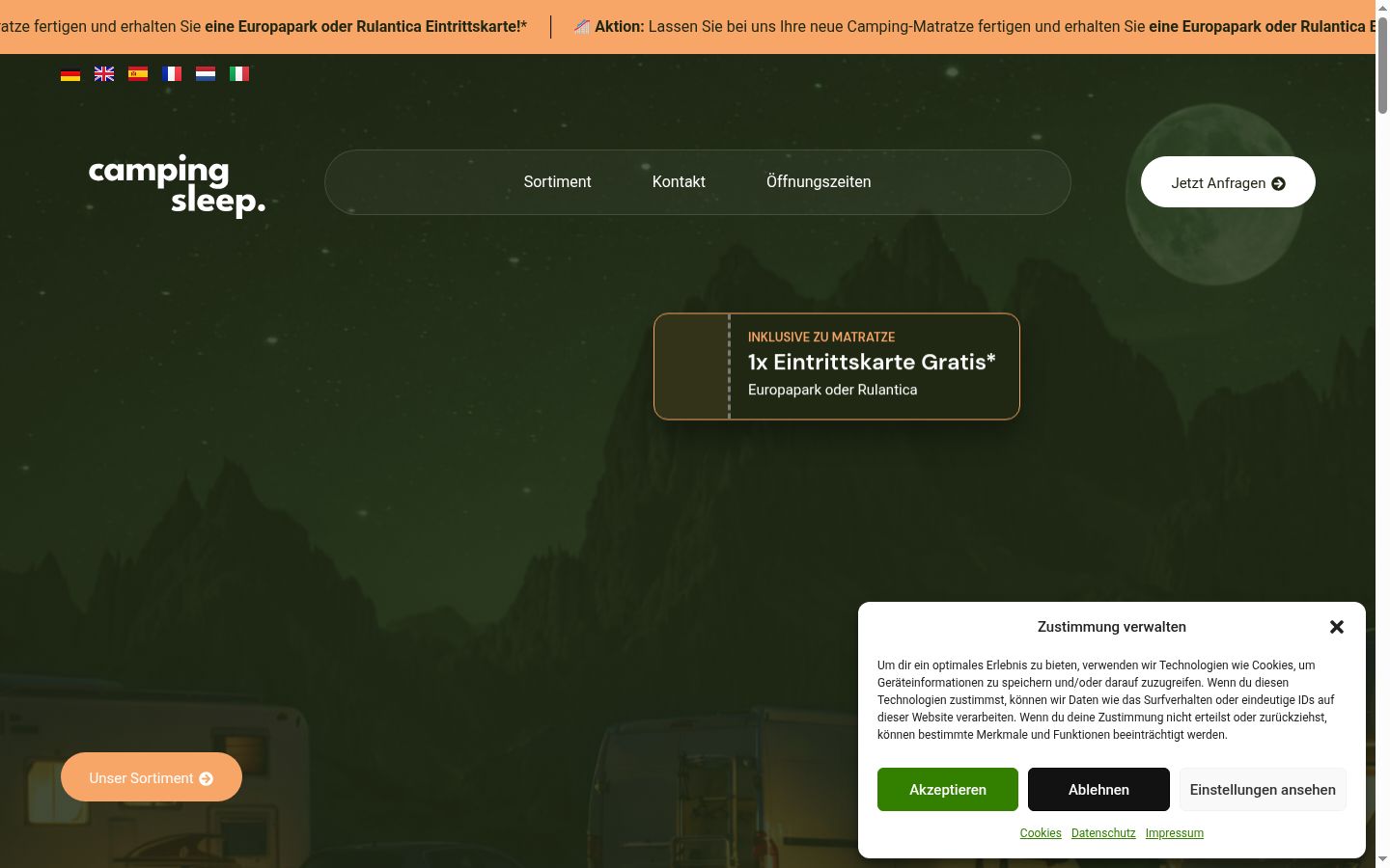 Screenshot tal-banner tal-kunsens muri qabel kwalunkwe interazzjoni