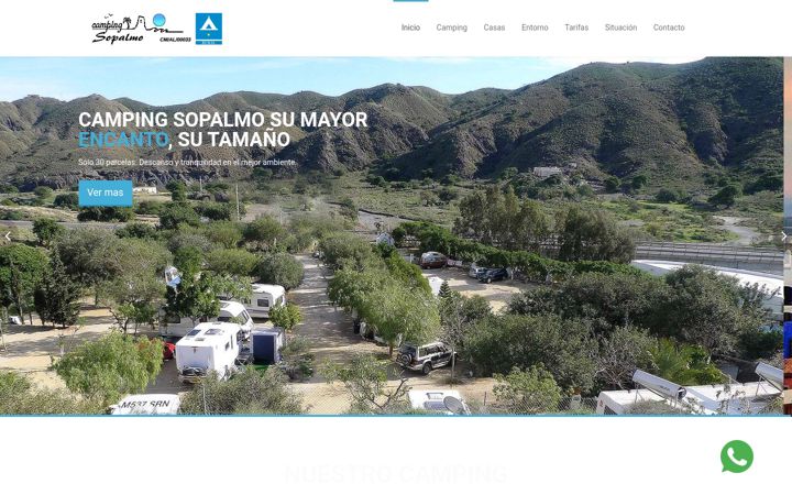 Screenshot of campingsopalmo.com
