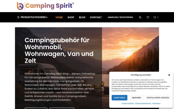 Screenshot ta' campingspirit-shop.de