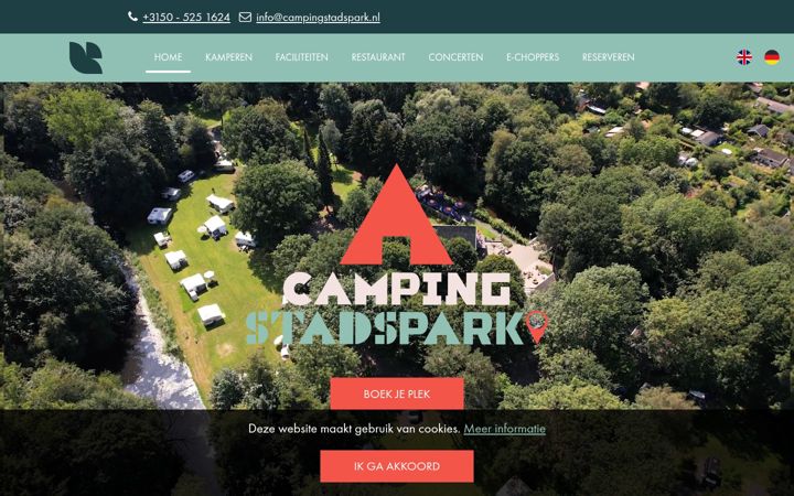Screenshot of campingstadspark.nl