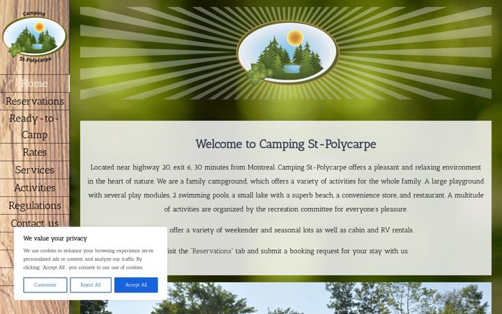 Captura de ecrã de campingstpolycarpe.ca