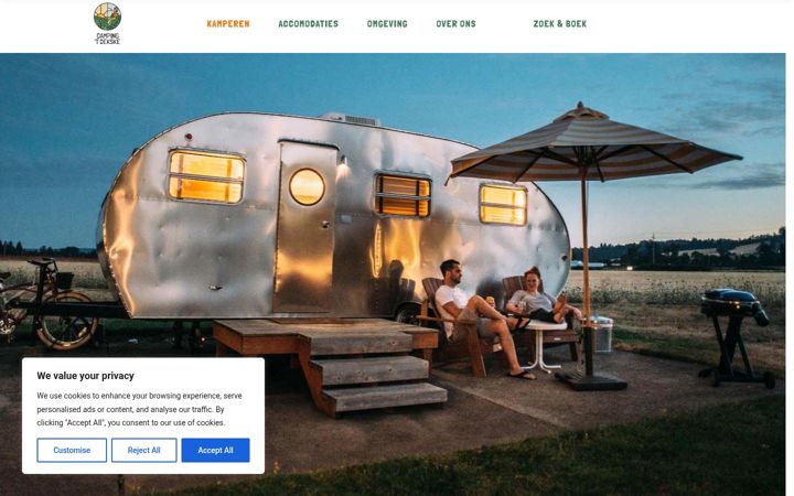 Screenshot of campingtdekske.nl