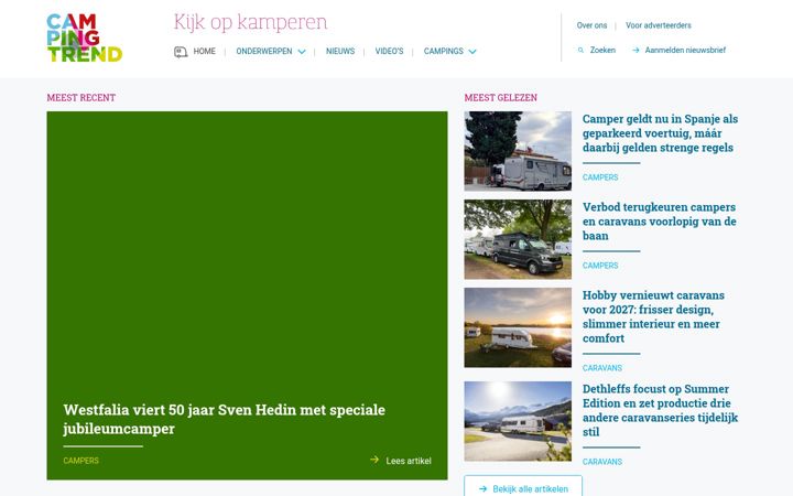 Screenshot of campingtrend.nl