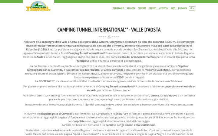 Zrzut ekranu campingtunnel.it