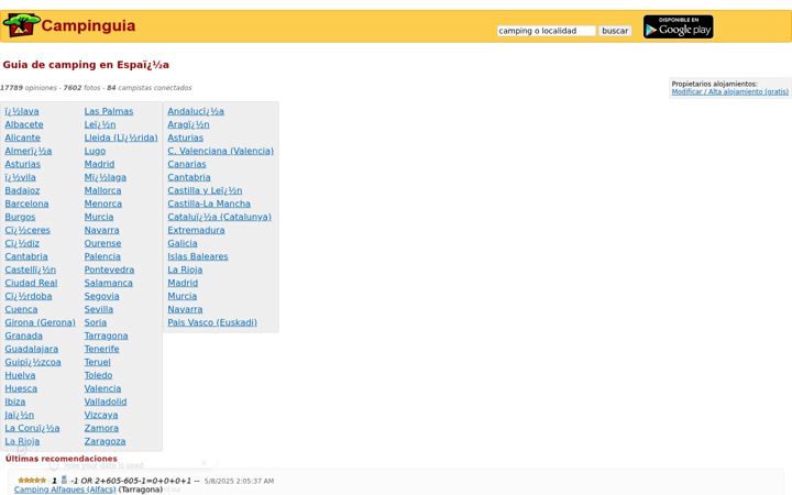 Screenshot of campinguia.com