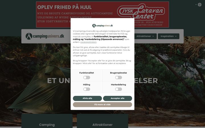 Screenshot of campingunivers.dk