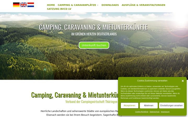 Screenshot ta' campingverband-thueringen.de