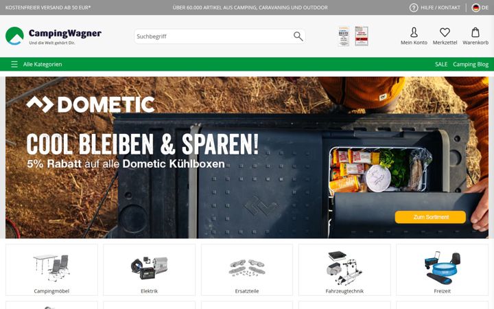Screenshot of campingwagner.de