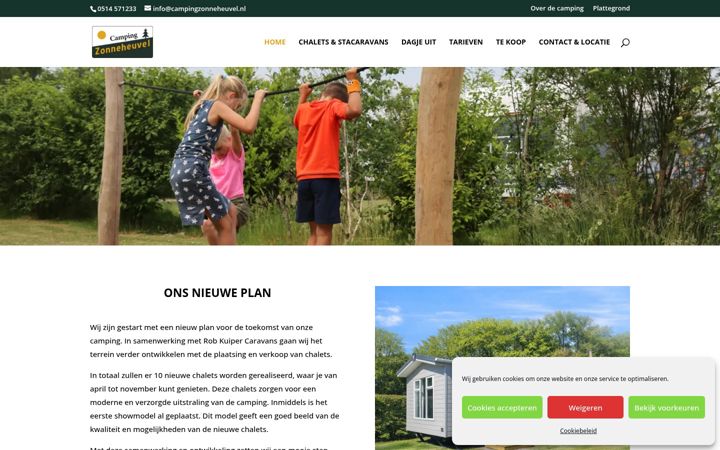 Snimka zaslona za campingzonneheuvel.nl