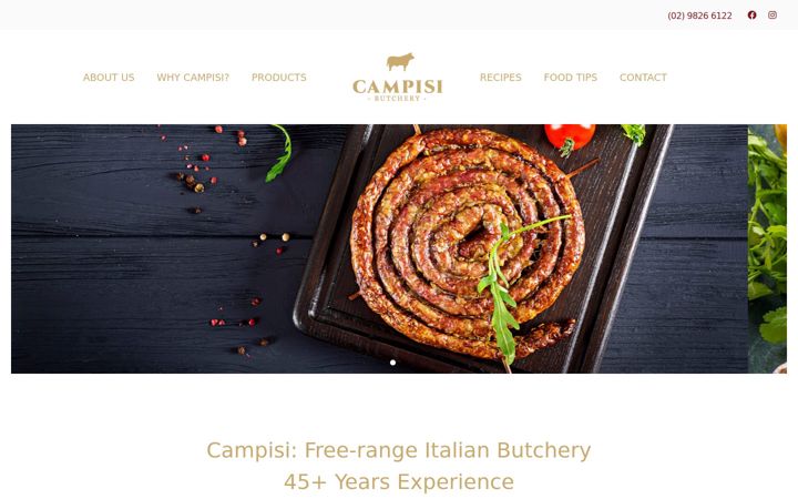 Screenshot of campisibutchery.com.au