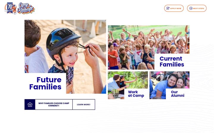 Screenshot of campkinneret.com