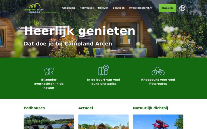 Snimka zaslona za campland.nl