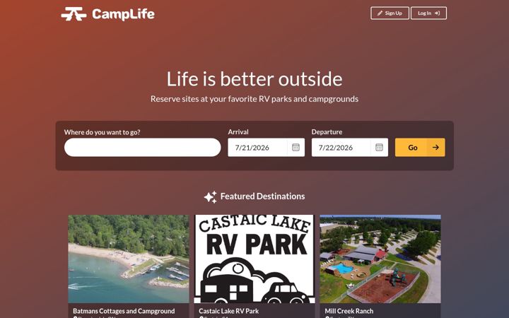 Screenshot of camplife.com