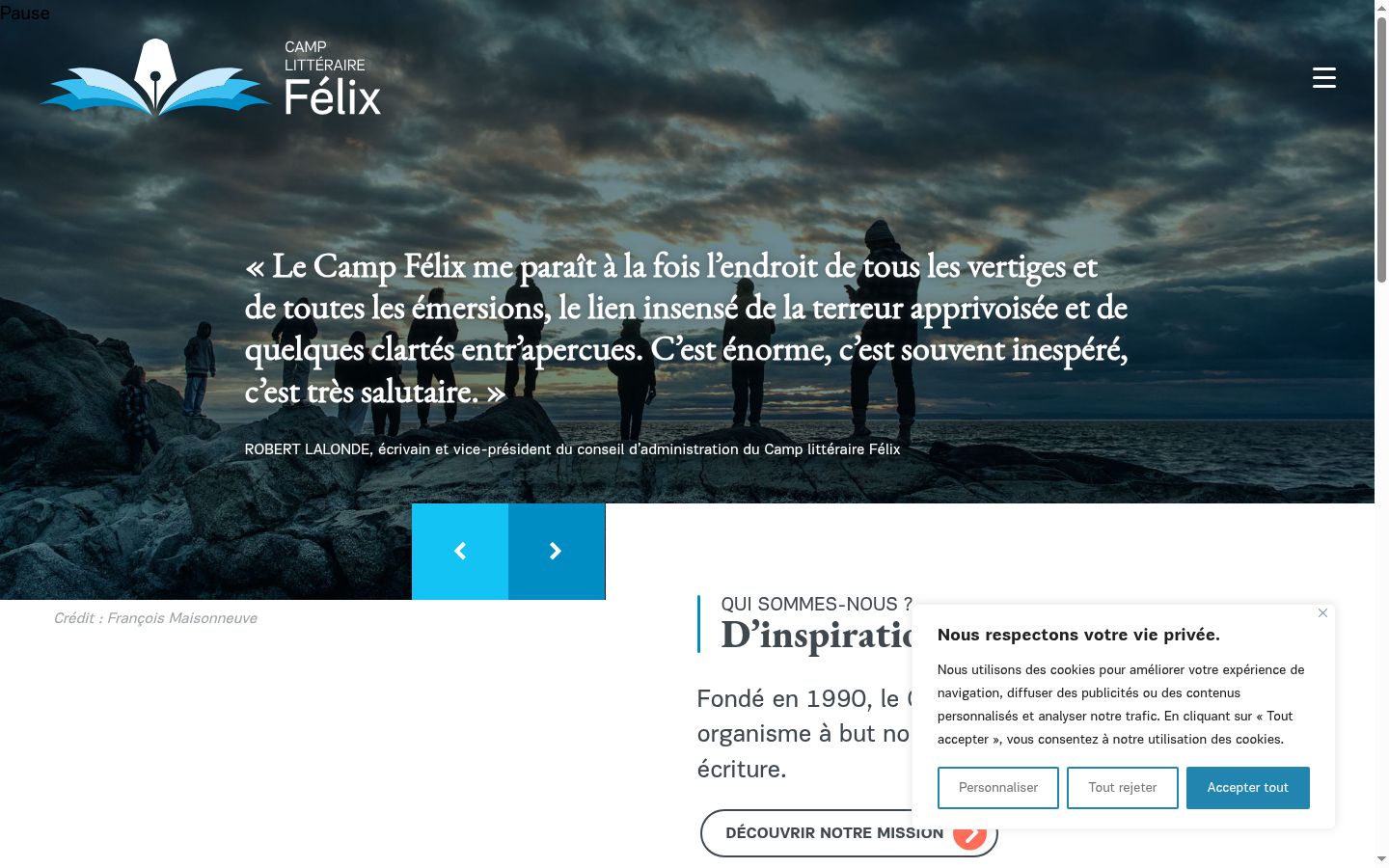 Screenshot del banner di consenso mostrato prima di qualsiasi interazione