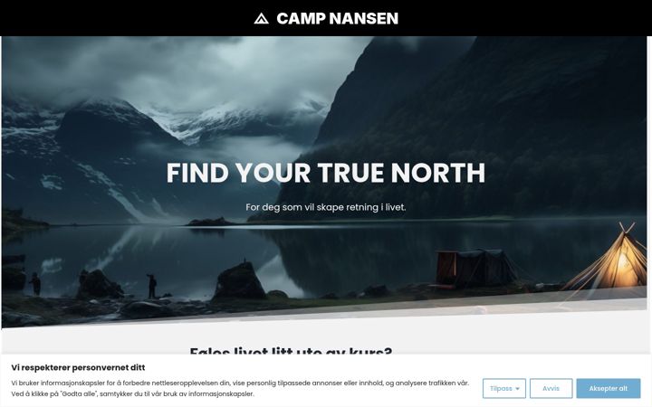 Captura de ecrã de campnansen.no