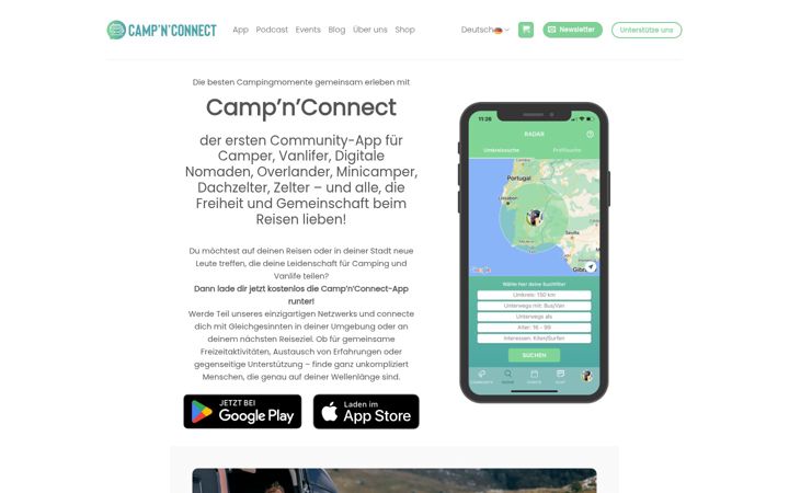 Screenshot of campnconnect.com