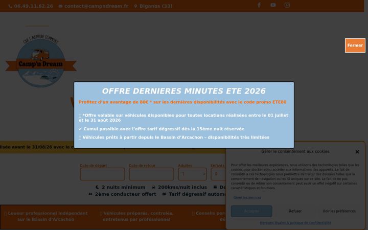 Screenshot of campndream.fr