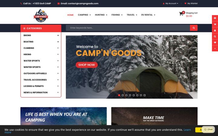 Screenshot of campngoods.com