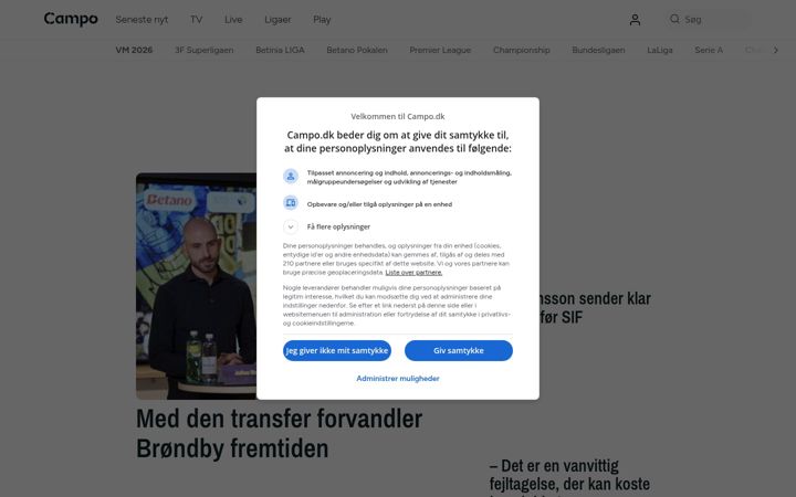 Screenshot of campo.dk