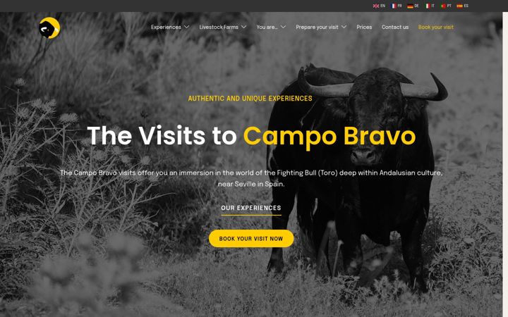 Screenshot of campobravotour.com