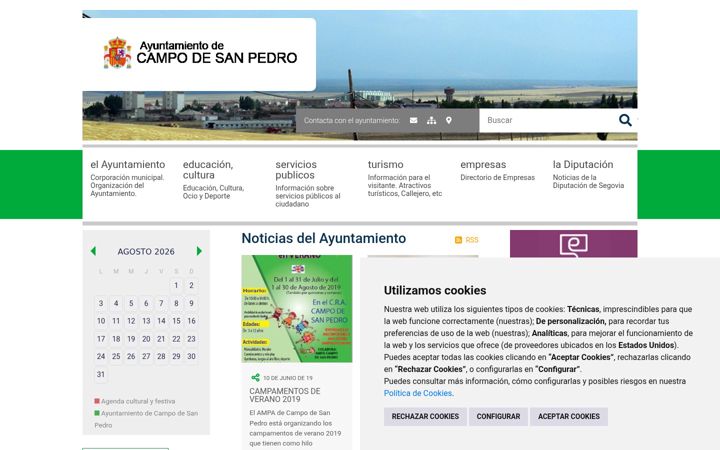 Screenshot of campodesanpedro.es
