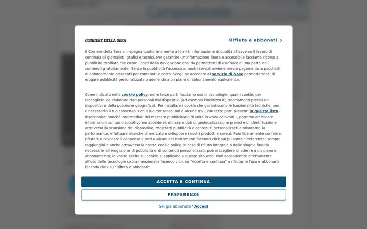 Screenshot of campodimele.corriere.it