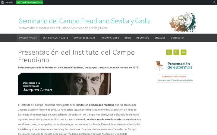 Screenshot of campofreudianosevilla.es