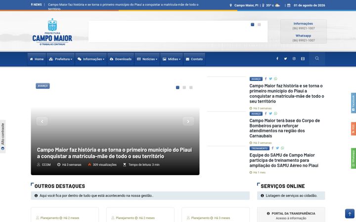 Screenshot of campomaior.pi.gov.br