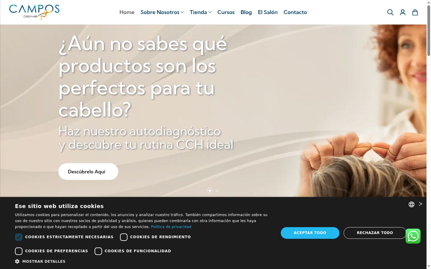 Screenshot del banner di consenso mostrato prima di qualsiasi interazione